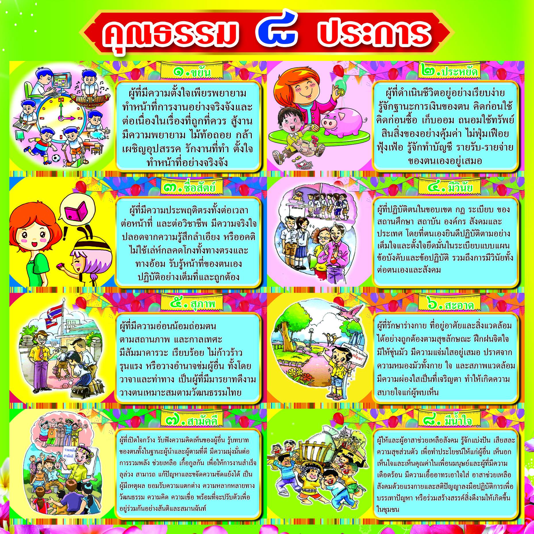 คุณธรรม 8 ประการ